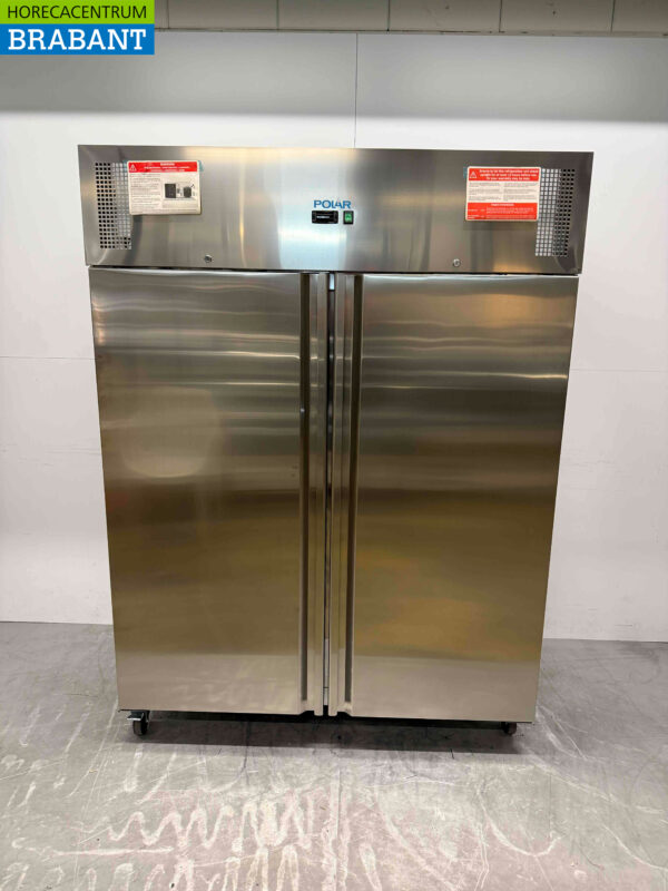 Edelstahl Polar U635 Doppeltüriger 2-türiger Gefrierschrank Gefrierschrank 1300 Liter 230V Horeca