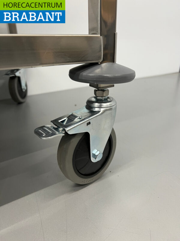 Edelstahl Servierwagen 2 Etagen 95 cm Horeca – Bild 4
