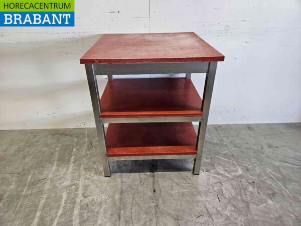 Edelstahl Polyethylen PE Schneidetisch Arbeitstisch 70 x 70 x 87 cm Catering Metzgerei