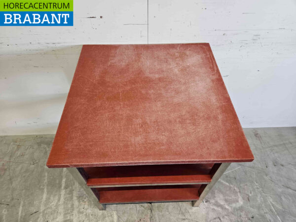 Edelstahl Polyethylen PE Schneidetisch Arbeitstisch 70 x 70 x 87 cm Catering Metzgerei – Bild 4