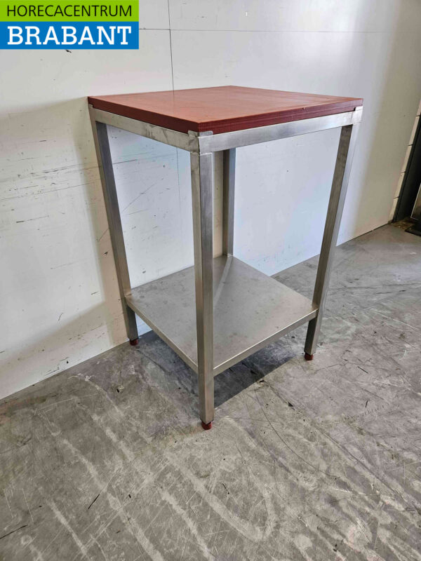 Edelstahl Polyethylen PE Schneidetisch Arbeitstisch 65 x 65 x 111,5 cm Catering Metzgerei – Bild 2