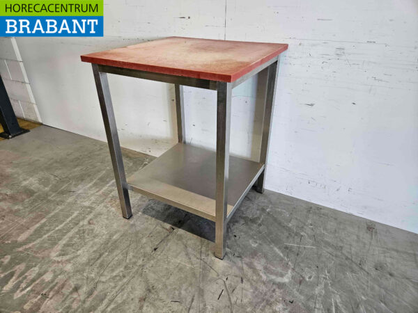 Edelstahl Polyethylen PE Schneidetisch Arbeitstisch 70 x 70 x 92 cm Catering Metzgerei – Bild 2