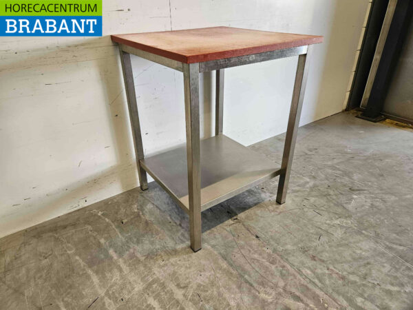 Edelstahl Polyethylen PE Schneidetisch Arbeitstisch 70 x 70 x 92 cm Catering Metzgerei – Bild 3
