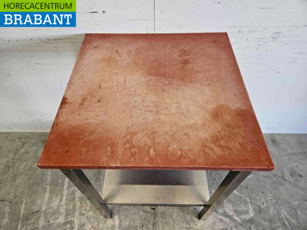 Edelstahl Polyethylen PE Schneidetisch Arbeitstisch 70 x 70 x 92 cm Catering Metzgerei – Bild 4
