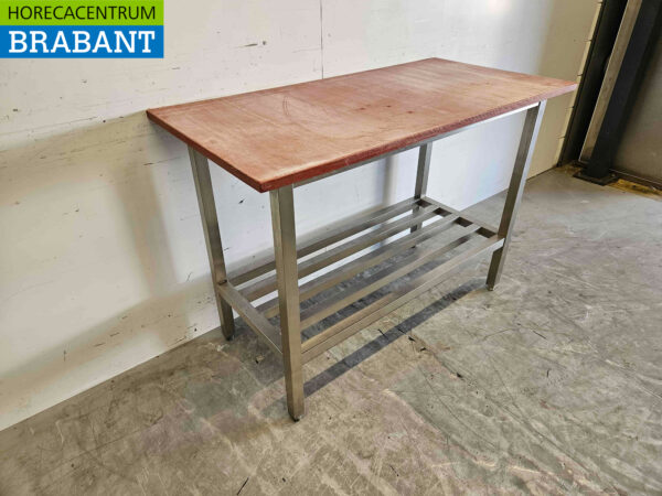 Edelstahl Polyethylen PE Schneidetisch Arbeitstisch 124,5 x 62,5 x 89 cm Catering Metzgerei – Bild 3