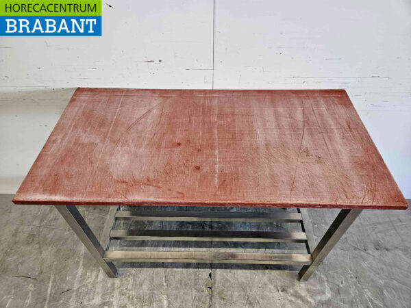 Edelstahl Polyethylen PE Schneidetisch Arbeitstisch 124,5 x 62,5 x 89 cm Catering Metzgerei – Bild 5