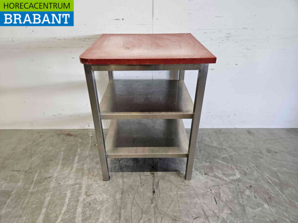 Edelstahl Polyethylen PE Schneidetisch Arbeitstisch 70 x 70 x 92 cm Catering Metzgerei