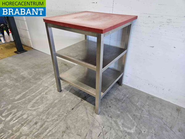 Edelstahl Polyethylen PE Schneidetisch Arbeitstisch 70 x 70 x 92 cm Catering Metzgerei – Bild 3