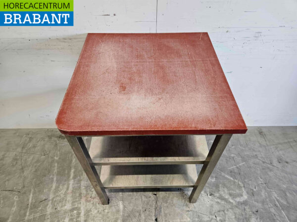 Edelstahl Polyethylen PE Schneidetisch Arbeitstisch 70 x 70 x 92 cm Catering Metzgerei – Bild 4