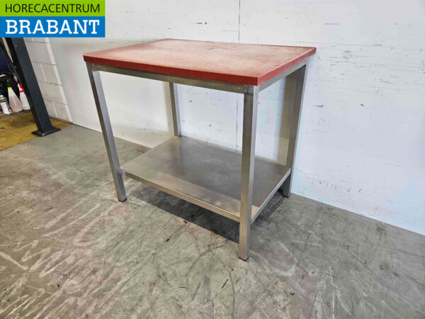 Edelstahl Polyethylen PE Schneidetisch Arbeitstisch 99 x 70 x 93 cm Catering Metzgerei – Bild 2