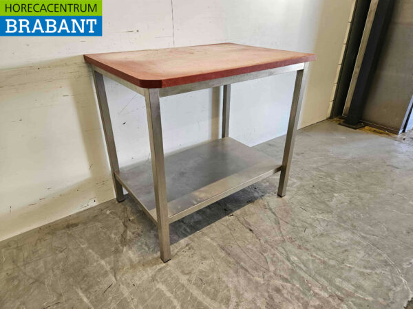 Edelstahl Polyethylen PE Schneidetisch Arbeitstisch 99 x 70 x 93 cm Catering Metzgerei – Bild 3