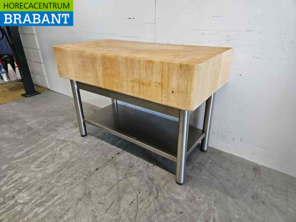 Hackklotz aus Holz 121 x 60,5 x 84,5 cm Catering Metzgerei – Bild 3