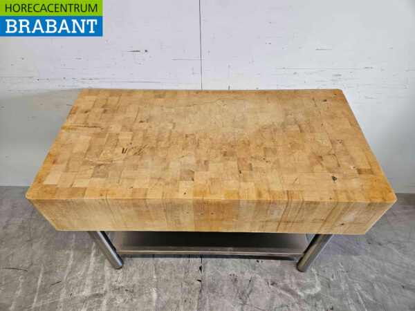 Hackklotz aus Holz 121 x 60,5 x 84,5 cm Catering Metzgerei – Bild 4