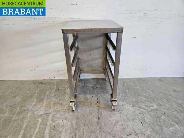 Tablettwagen aus Edelstahl 4 x 60/40 cm Bakerynorm Horeca