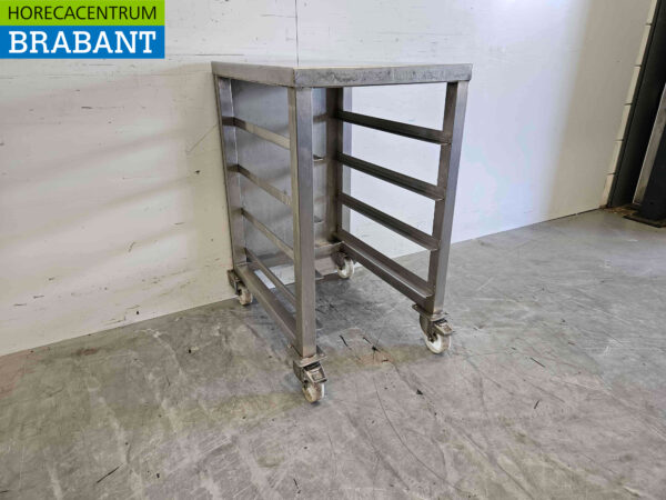 Tablettwagen aus Edelstahl 4 x 60/40 cm Bakerynorm Horeca – Bild 2