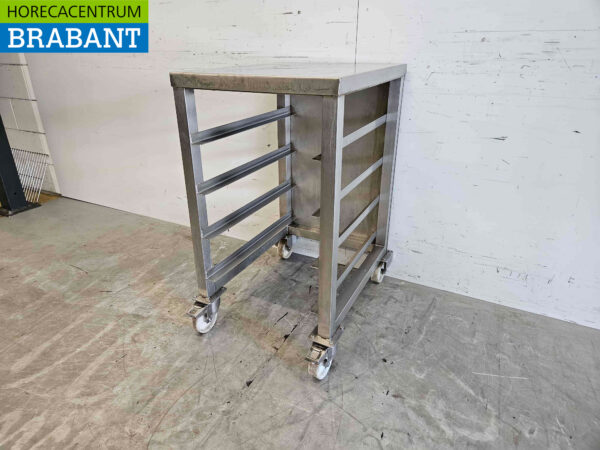 Tablettwagen aus Edelstahl 4 x 60/40 cm Bakerynorm Horeca – Bild 3