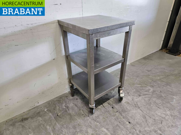 Mobiler Arbeitstisch aus Edelstahl 50 x 50 x 90,5 cm Catering – Bild 2