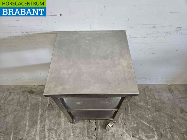 Mobiler Arbeitstisch aus Edelstahl 50 x 50 x 90,5 cm Catering – Bild 4