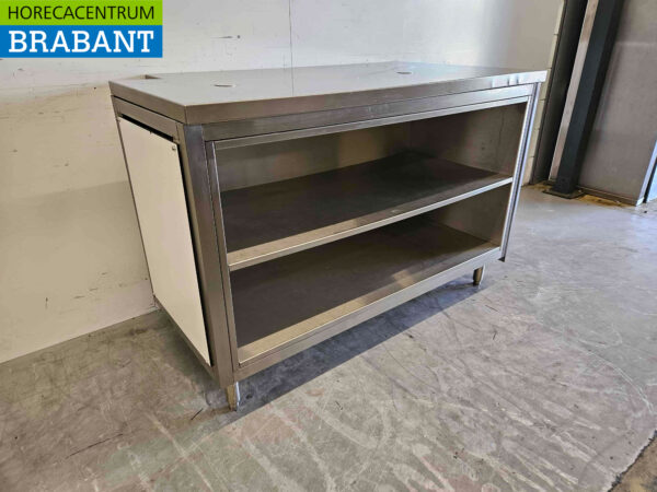 Edelstahl Arbeitstisch Arbeitsschrank 134 cm Catering – Bild 2