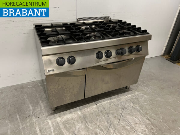 Zanussi 6-Flammen-Herd aus Edelstahl mit Backofen GAS Catering – Bild 3