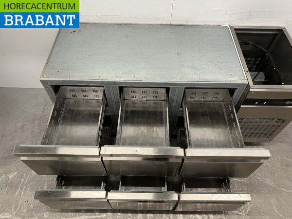 Edelstahl Inomak gekühlte Werkbank 6 Schubladen 178,5 cm 230V Horeca – Bild 4