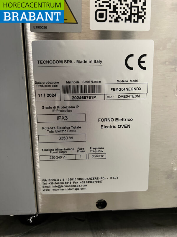 Edelstahl Tecnodom Heißluftofen Konvektionsofen 4 x 1/1 GN 230V Horeca – Bild 5