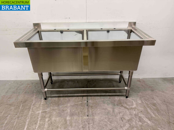 Edelstahlspüle Vogue CF406 Doppelspüle 141 cm Catering