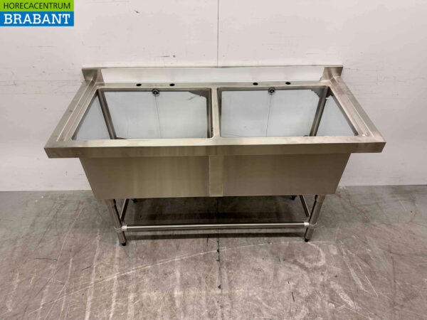 Edelstahlspüle Vogue CF406 Doppelspüle 141 cm Catering – Bild 3