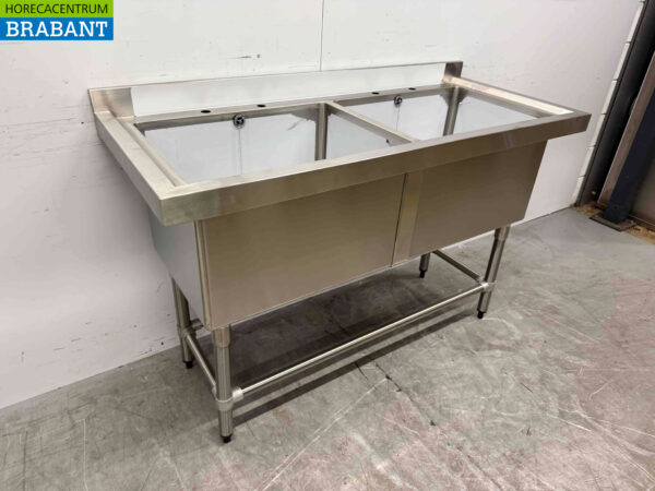 Edelstahlspüle Vogue CF406 Doppelspüle 141 cm Catering – Bild 4