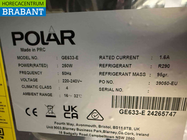 Polar G-Serie Direktzapfanlage, Doppelzapfhahn 124,7 cm 230V Horeca – Bild 6
