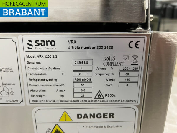 Saro Edelstahl-Arbeitsplattenkühler Saladière 4 x 1/3 GN 120 cm 230V Horeca – Bild 5