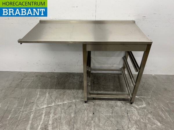 Edelstahl Drainagetisch T.B.V. Durchreiche Geschirrspüler 122 cm Horeca