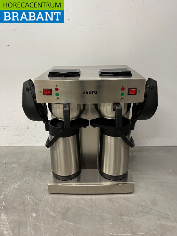 Saro Kaffeemaschine aus Edelstahl mit Thermoskannen 2,2 Liter 2 x 230V Horeca