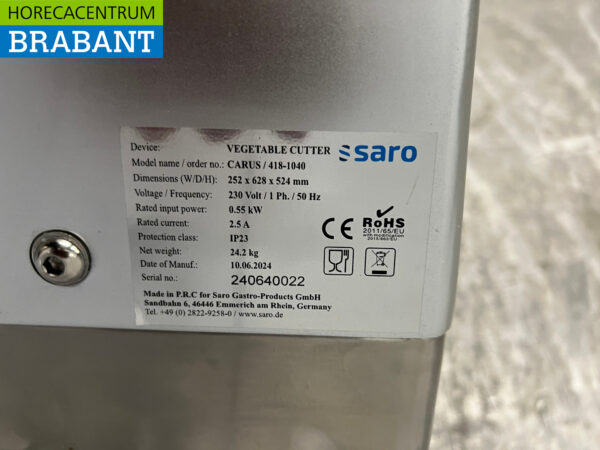 Saro Carus Gemüseschneider aus Edelstahl 230V Horeca – Bild 7