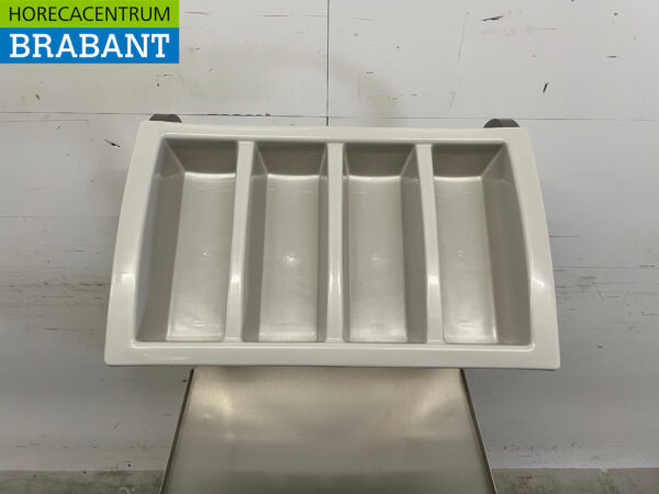 Mobiler Lowerator aus Edelstahl Servierwagen mit Besteckkasten Catering – Bild 4