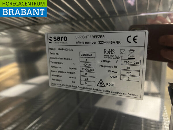 Saro Gefrierschrank aus Edelstahl Gefrierschrank 600 Liter 230V Horeca – Bild 5