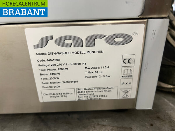 Saro Gläserspüler aus Edelstahl mit Seifendosierpumpe 230V Horeca – Bild 7