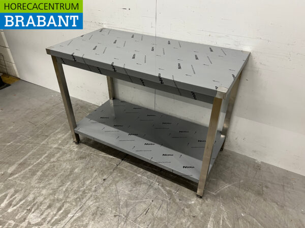 Edelstahl Arbeitstisch 120 x 60 x 85,5 cm mit Unterregal Catering – Bild 2