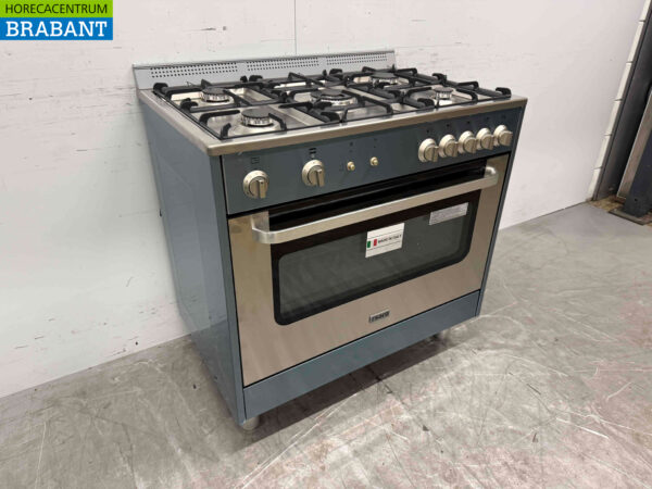 Saro 5-Flammen-Gasherd aus Edelstahl mit Gasbackofen Erdgas/230V Horeca – Bild 3