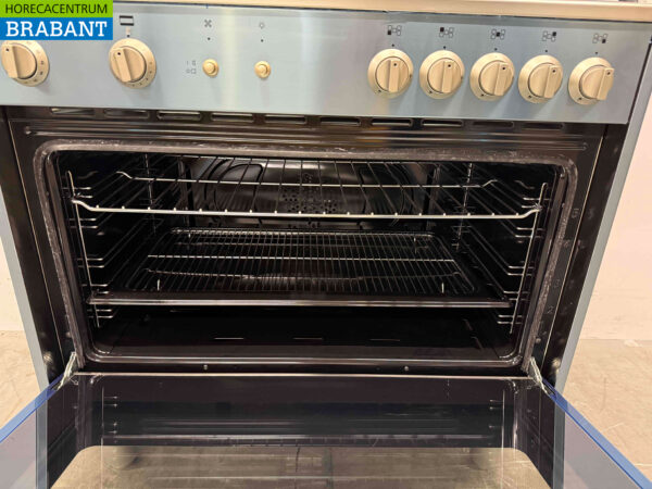 Saro 5-Flammen-Gasherd aus Edelstahl mit Gasbackofen Erdgas/230V Horeca – Bild 5