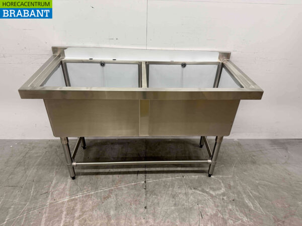 Edelstahlspüle Vogue CF406 Doppelspüle 141 cm Catering – Bild 2