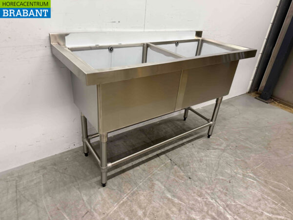 Edelstahlspüle Vogue CF406 Doppelspüle 141 cm Catering – Bild 3