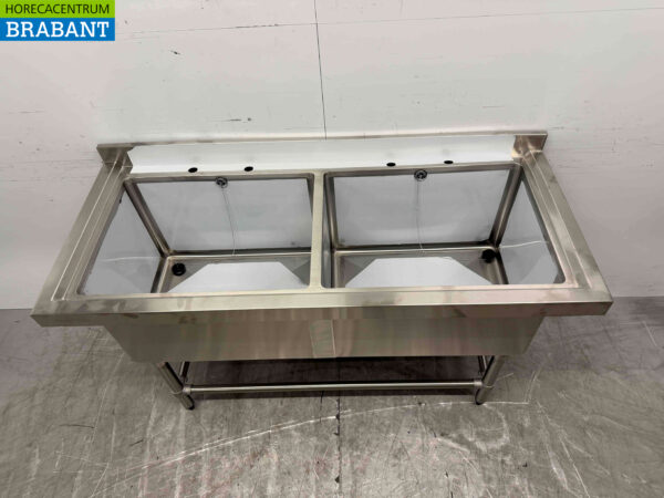 Edelstahlspüle Vogue CF406 Doppelspüle 141 cm Catering – Bild 5