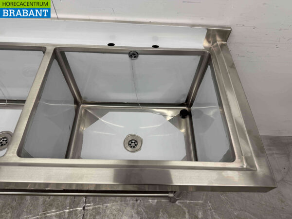 Edelstahlspüle Vogue CF406 Doppelspüle 141 cm Catering – Bild 6