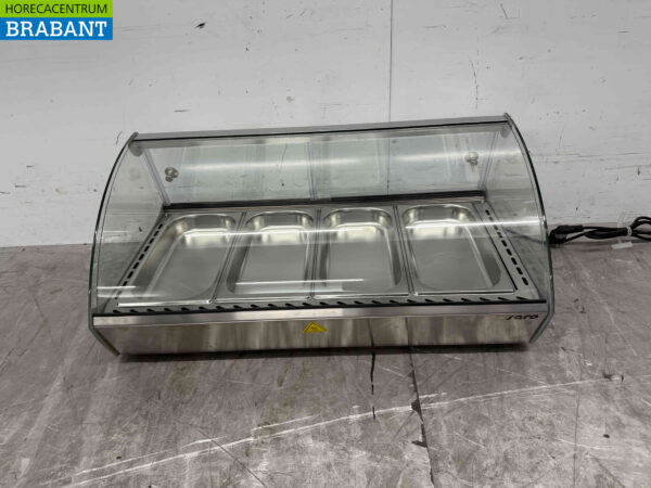 Saro Marie Warmhaltevitrine aus Edelstahl 4 x 1/3 GN 69 cm 230V Horeca