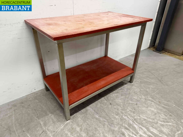 Schneidetisch aus Edelstahl Polyethylen PE 120 x 70 x 91 cm Catering Metzgerei – Bild 2