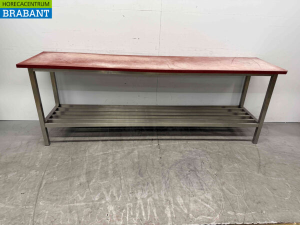 Edelstahl Schneidetisch Polyethylen PE 242 x 60 x 85,5 cm Catering Metzgerei