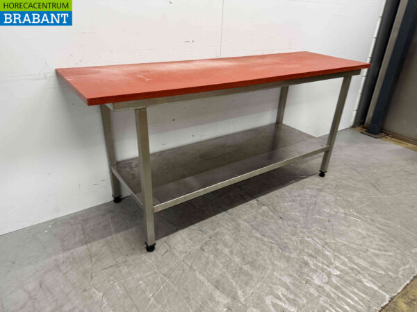 Schneidetisch aus Edelstahl Polyethylen PE 200 x 60 x 90,5 cm Catering Metzgerei – Bild 2