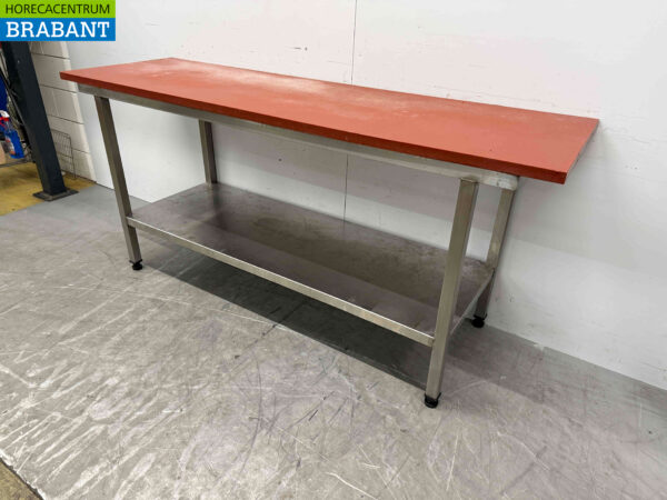 Schneidetisch aus Edelstahl Polyethylen PE 200 x 60 x 90,5 cm Catering Metzgerei – Bild 3