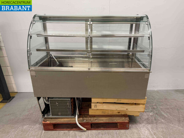 Edelstahl-Kühlvitrine zum Einhängen 4 x 1/1 Gastronorm GN 145 cm 230V Horeca